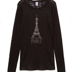 Long Sleeve T shirt - Rhinestone Paris